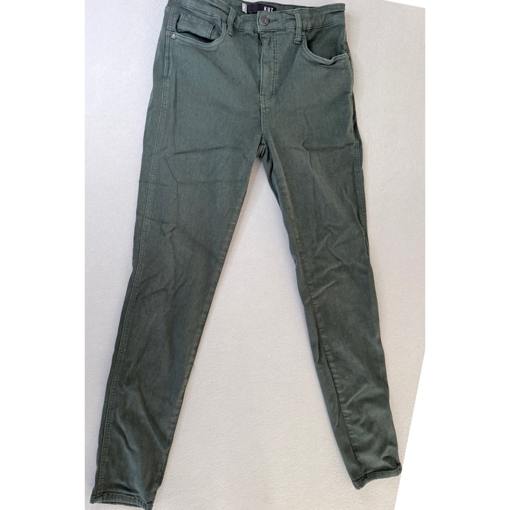 KUT from the Kloth Skinny Jeans Olive Green High Rise Pants Women 8